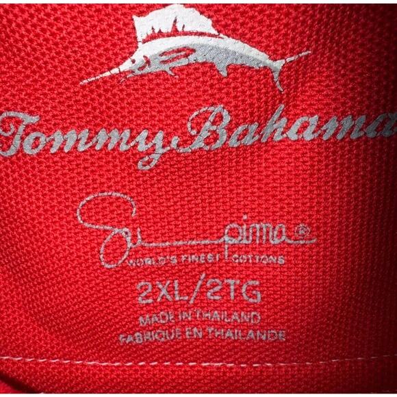 Tommy Bahama Polo Shirt Mens 2XL Red Performance Short Sleeve Slit Logo Collared - Picture 7 of 7